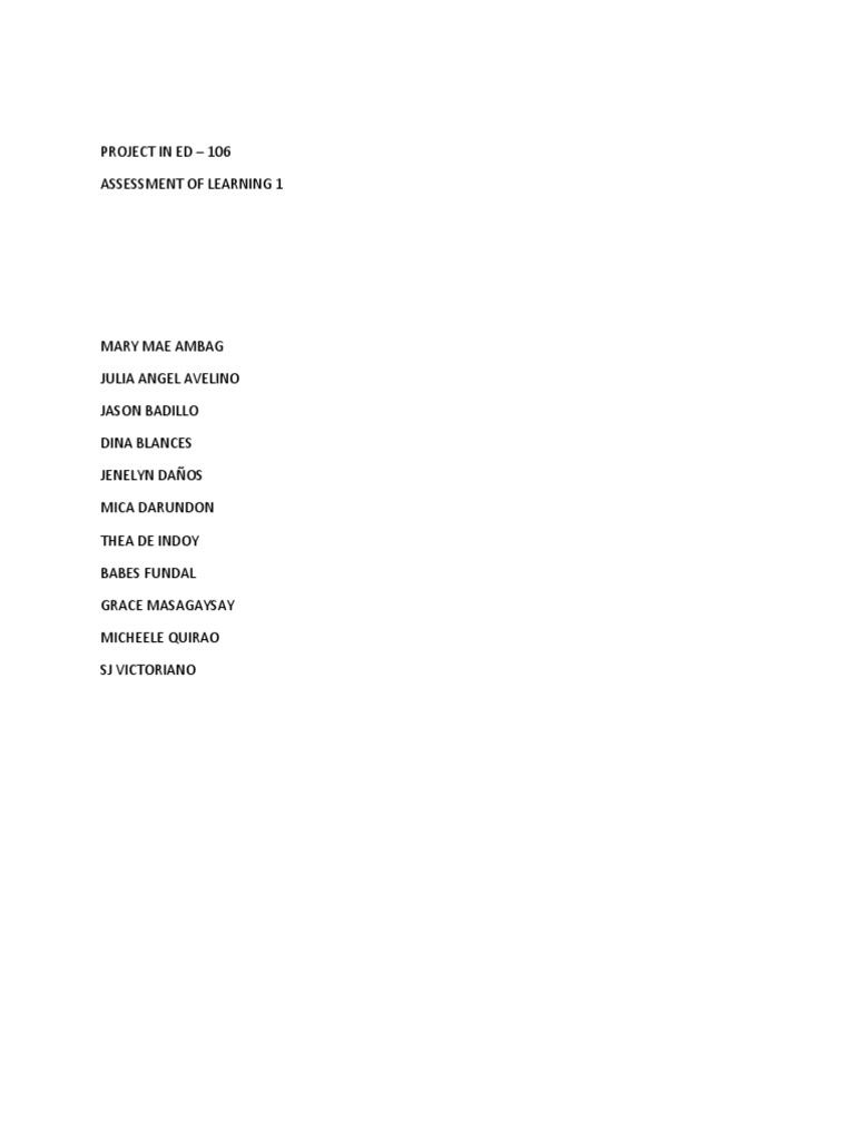 Photo inspiration: Additional Output Reference: Additional Output In Ed 106 Pdf Educational Assessment