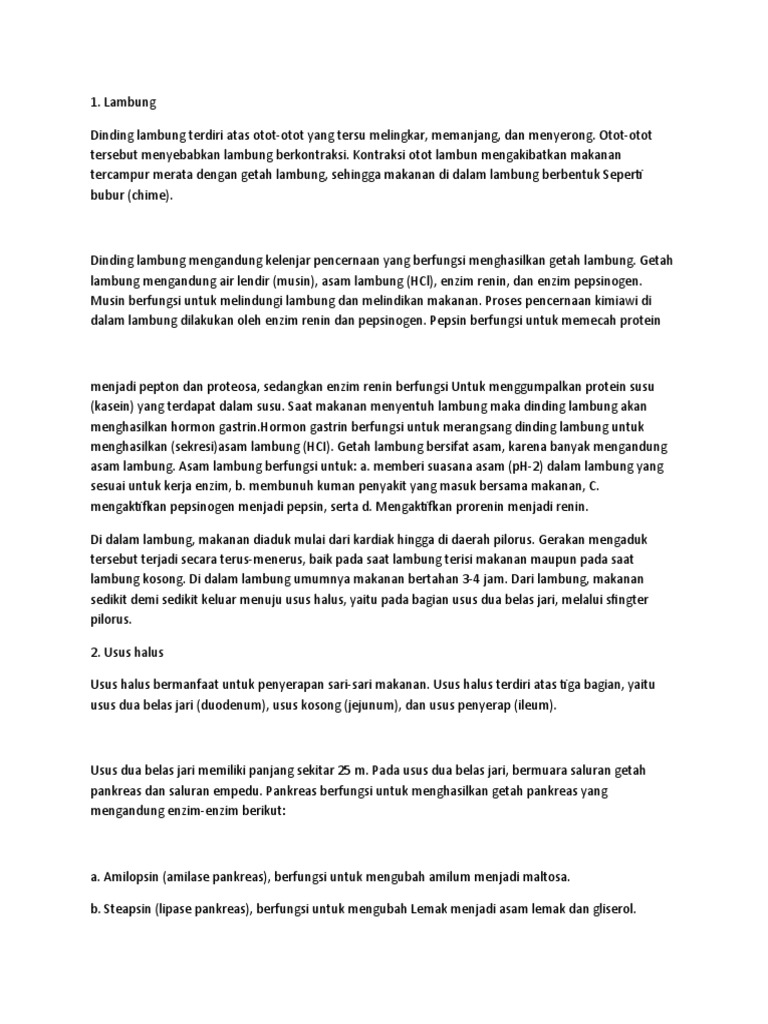 sistem pencernaan manusia | PDF