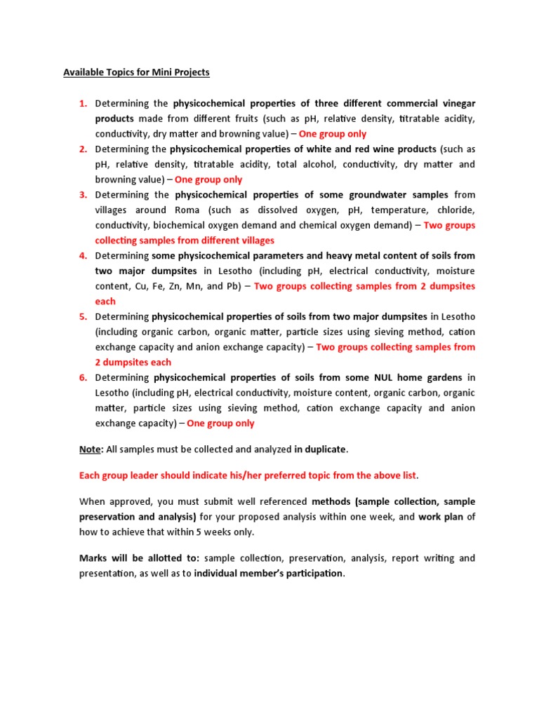 Available Topics For Mini Projects | PDF