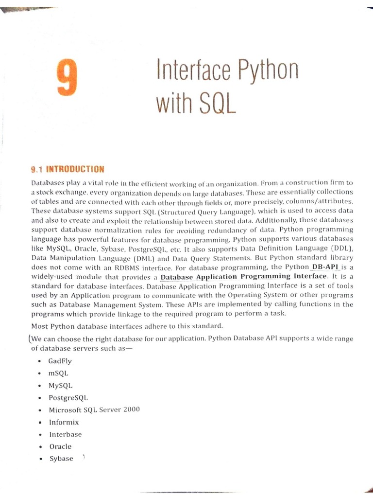 Interface Python With SQL PDF PDF