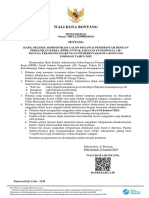 Pengumuman Hasil Seleksi Administrasi PPPK Tenaga Teknis Bontang Formasi Tahun 2022 PDF