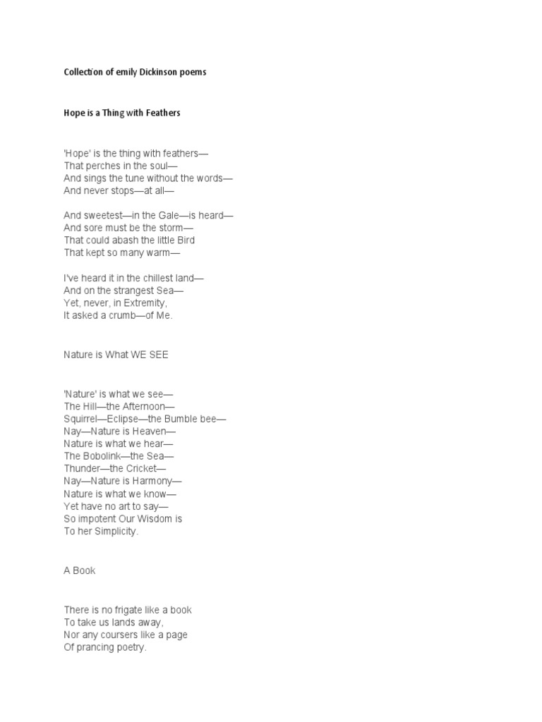 Collection of Emily Dickinson Poems PDF