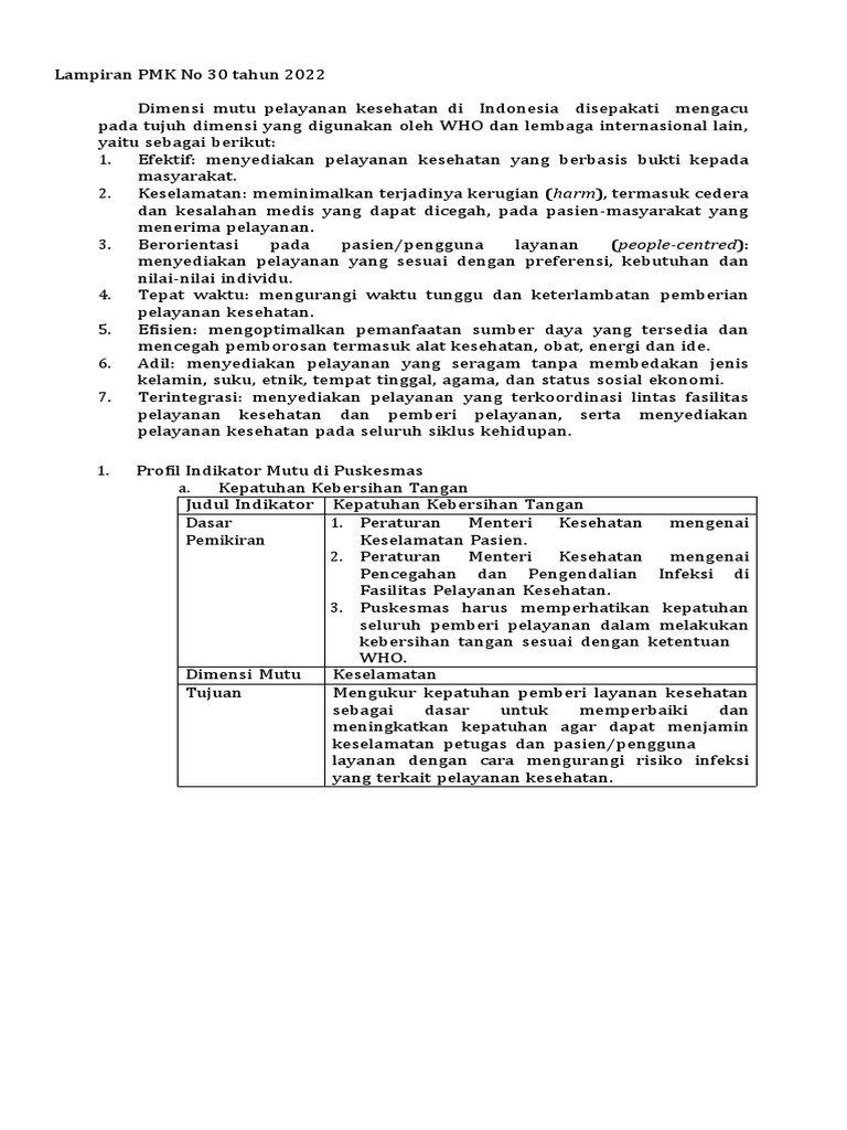 Lampiran PMK No 30 Tahun 2022 | PDF