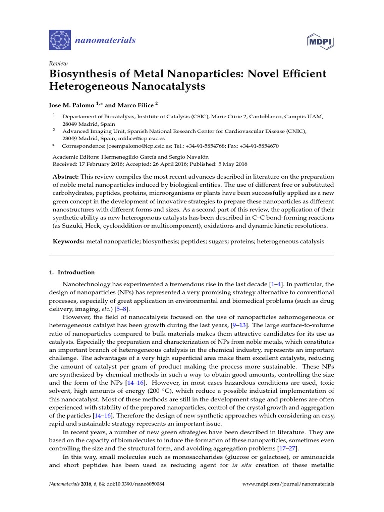 Nano6050084 PDF | PDF | Catalysis | Nanomaterials