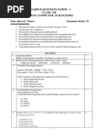 Sample Question Paper - 1 Class-Xii Sub: Computer Science