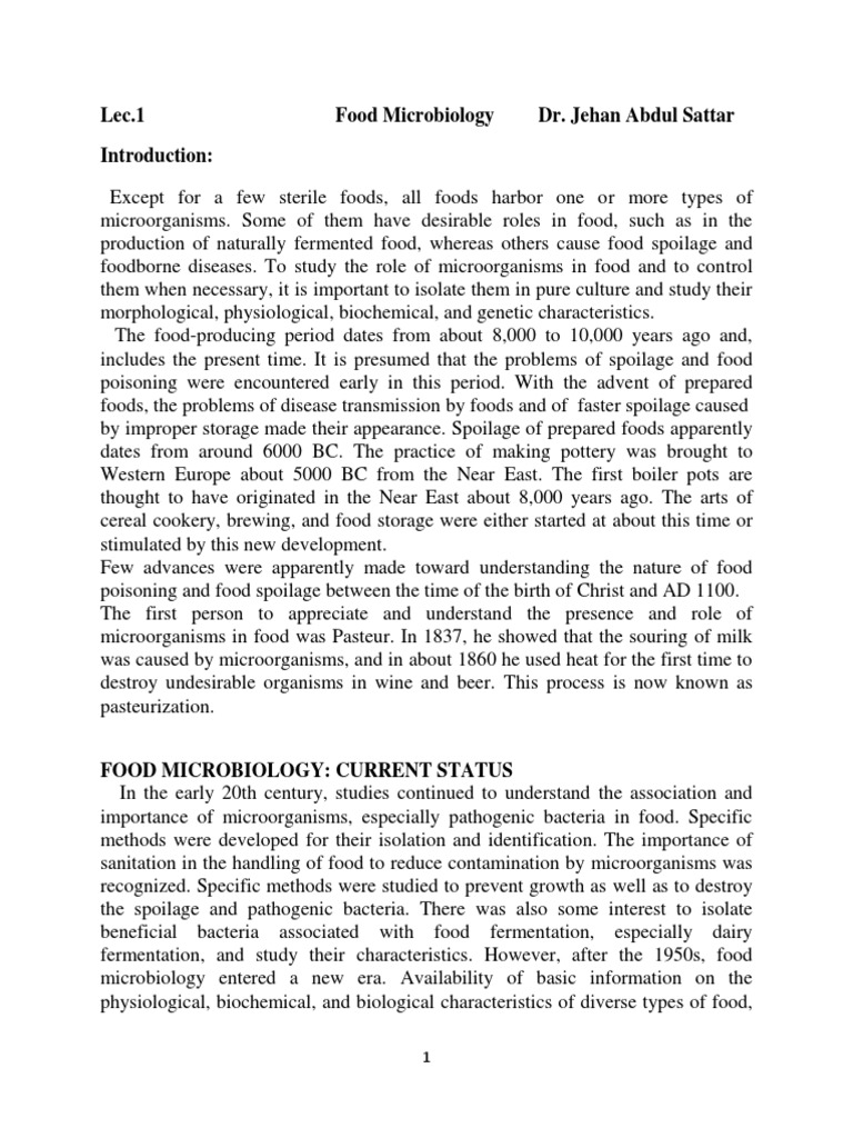 Food Microbiology: Microorganisms in Food | PDF | Bacteria | Microorganism