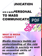 Communication From Interpersonal To Mass Communication