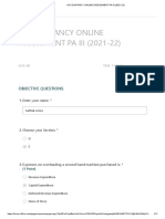Accountancy Online Assessment Pa Iii (2021-22)