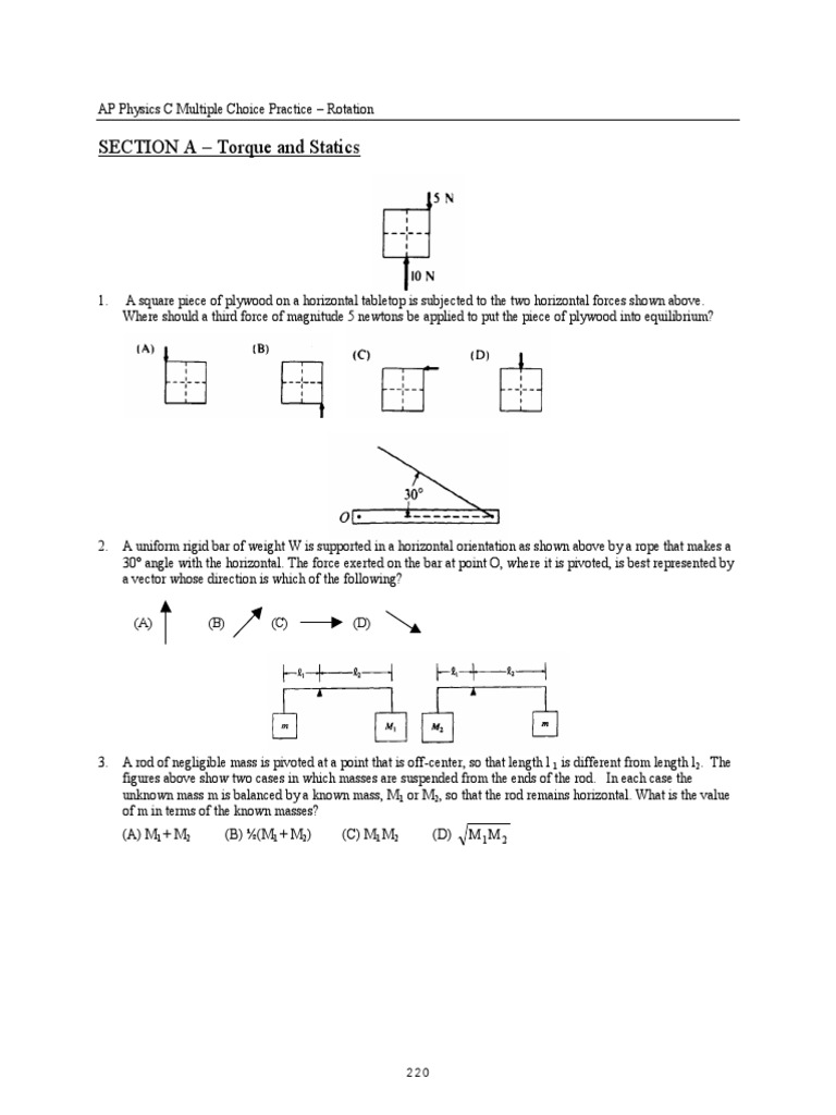 AP Physics 1 Rotation PDF