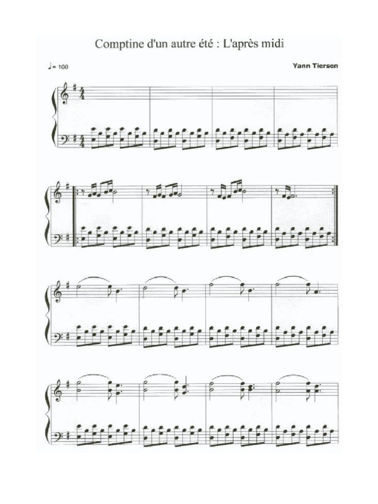 Die Fabelhafte Welt Der Amelie Piano Die Fabelhafte Welt Der Amelie Noten | PDF