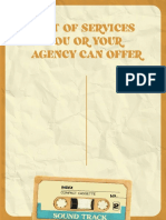List of Services You or Your Agency Can Offer