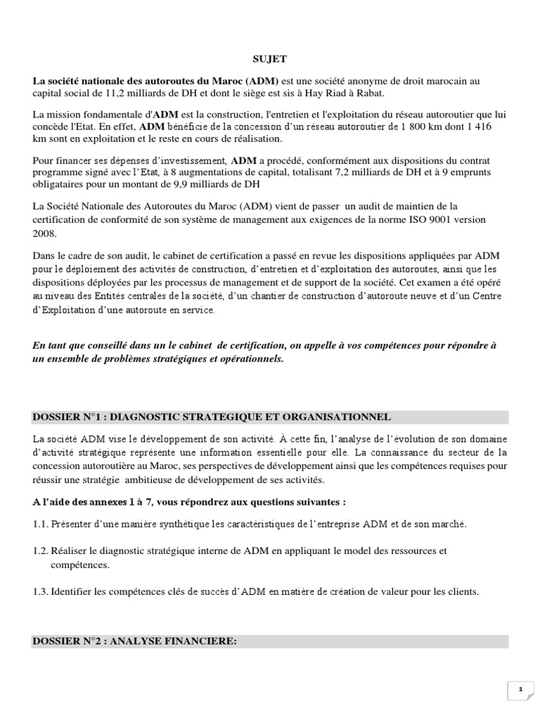 Analyse des Autoroutes au Maroc par ADM | PDF | Autoroute | Maroc
