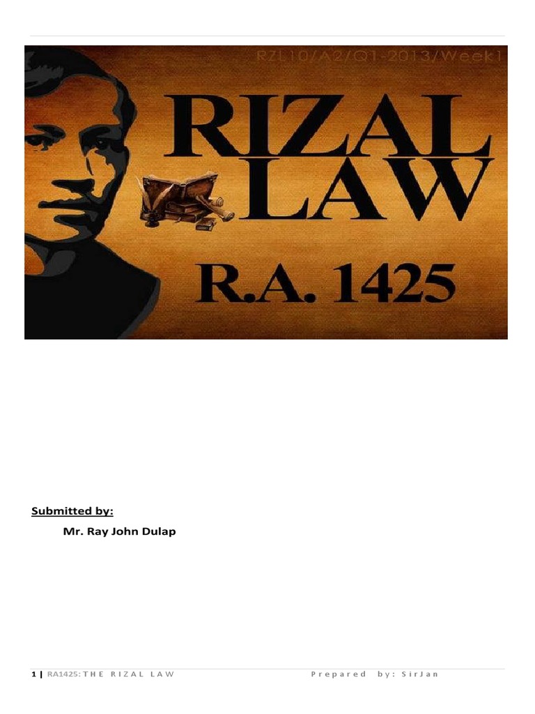Republic Act 1425 The Jose Rizal Law by SirJan | PDF | Cardiac Arrest ...