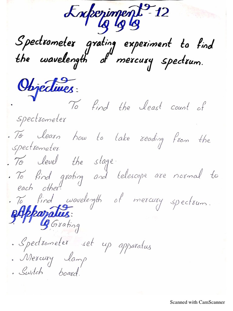 Spectrometer Grating PDF PDF
