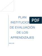 Plan Evaluacion de Los Aprendizajes