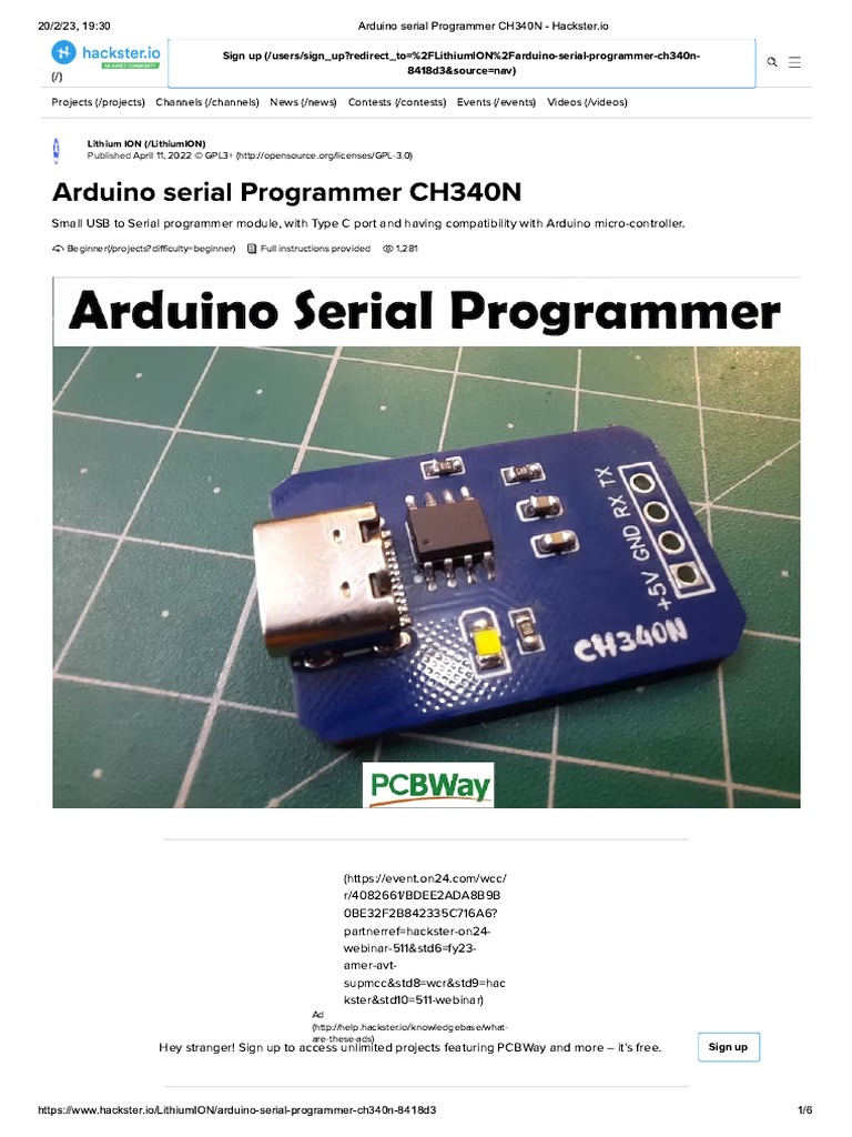 Arduino Serial Programmer CH340N - Hackster | PDF