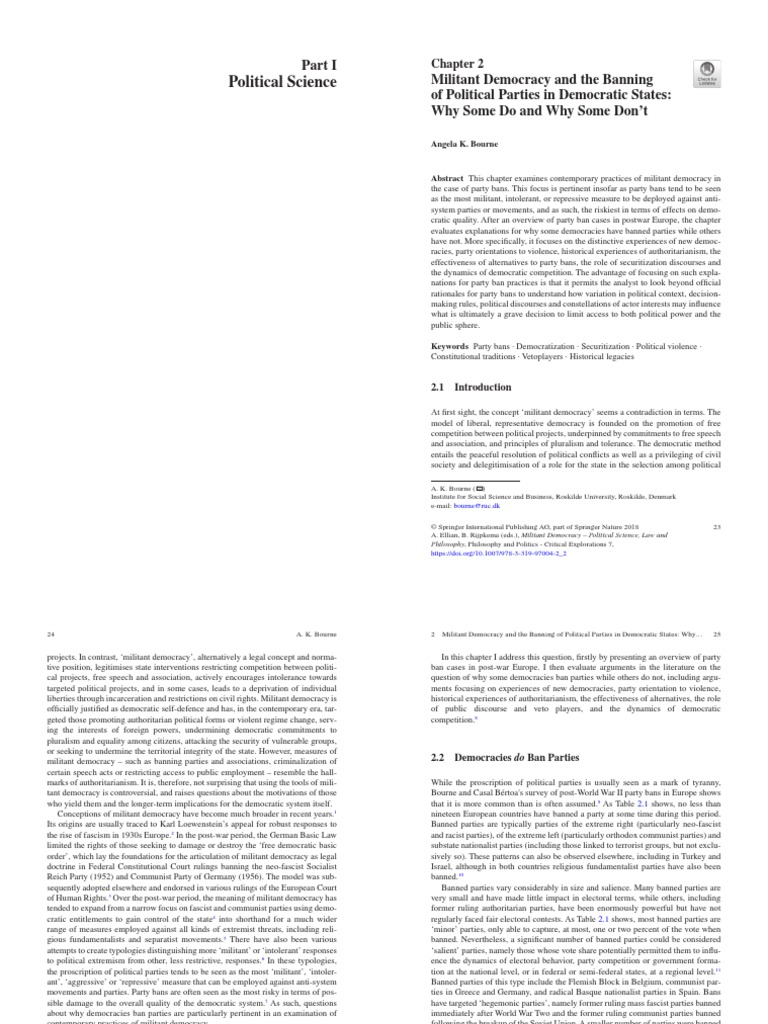 Militant Democracy Political Science | PDF | Democracy | Political ...
