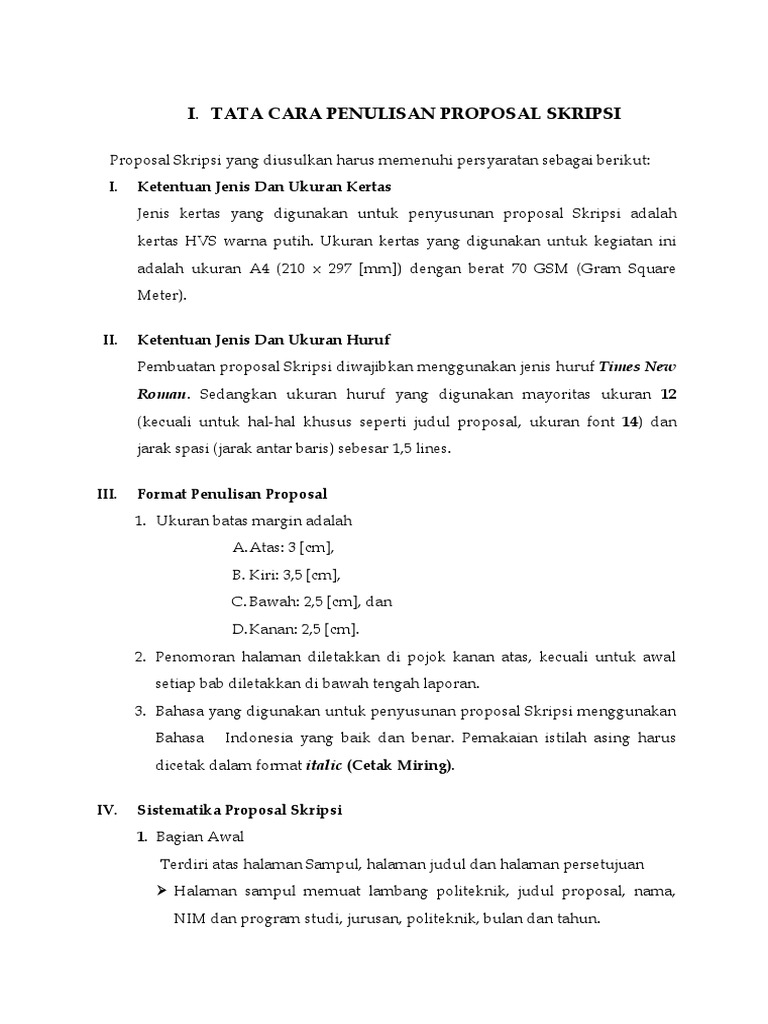 Panduan Penulisan Proposal Skripsi | PDF
