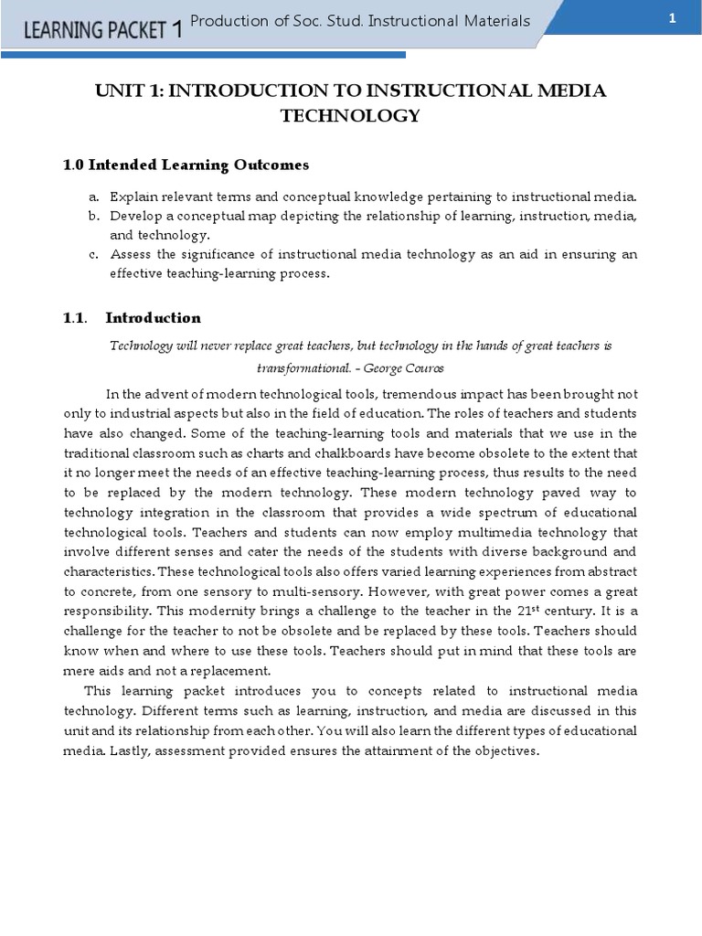 Instructional Media Technology Explained | PDF | Learning | Educational ...