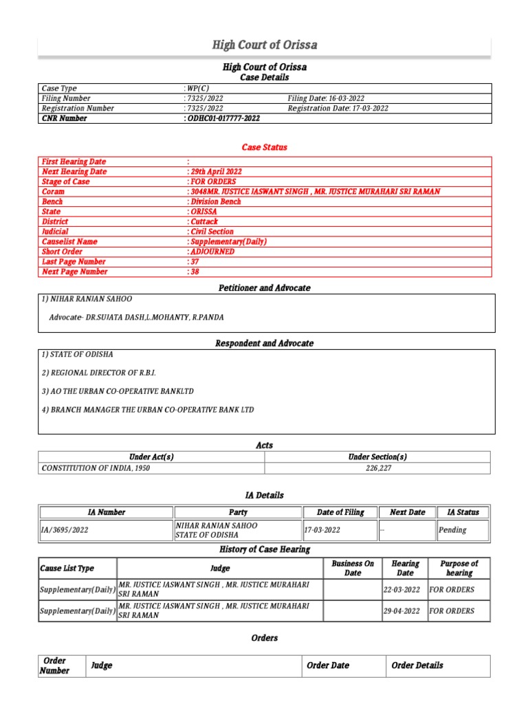 Case Status Search by Case Number PDF Public Law Judiciaries