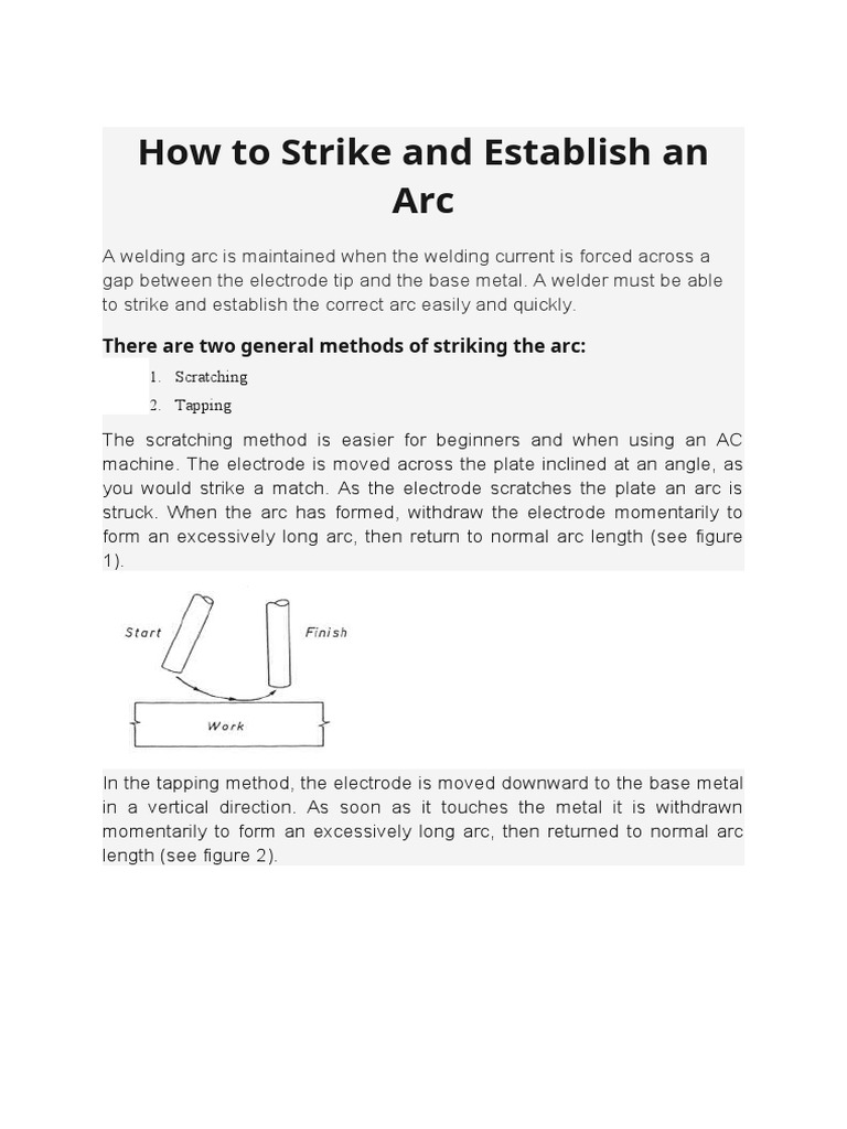 How To Strike and Establish An Arc PDF
