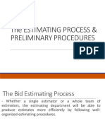 The Estimating Process & Preliminary Procedures