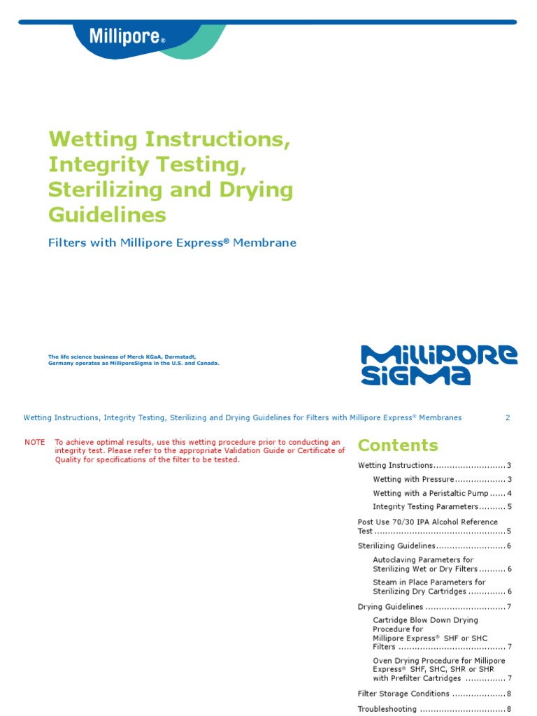 Millipore Express Membrane Wetting Guideug Ug4224en Ms PDF PDF Pump