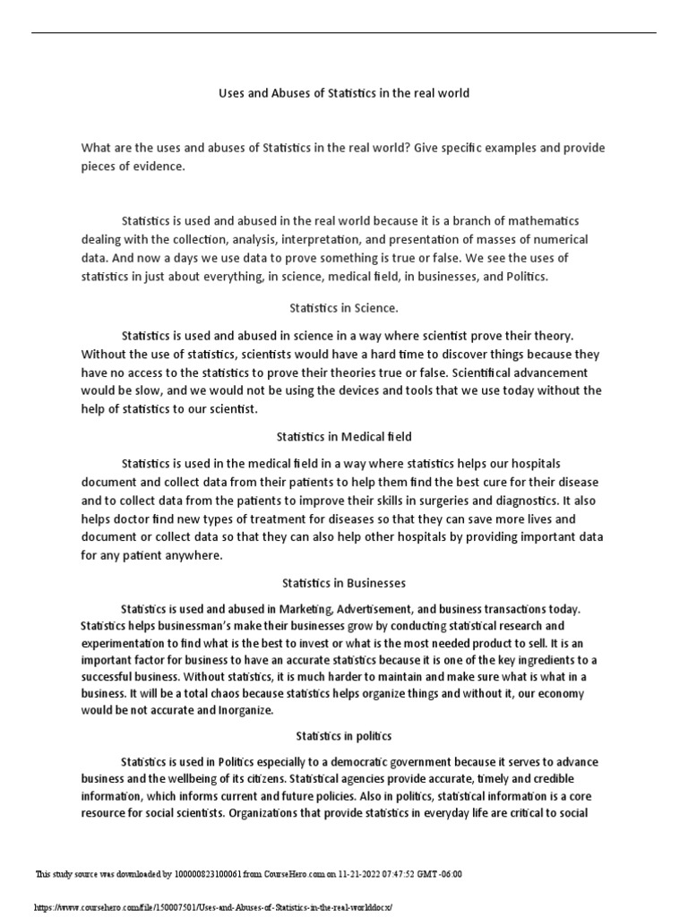 Uses and Abuses of Statistics Explained | PDF | Statistics | Science
