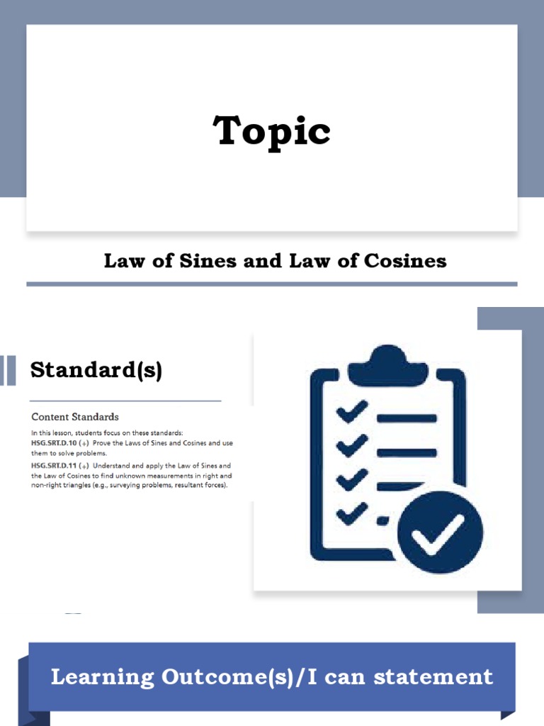 Sine and Cosine Law | PDF