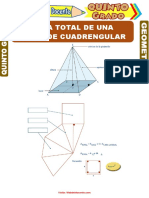 Área Total de Una Pirámide Cuadrangular para Quinto Grado de Primaria