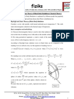 Fiziks: (C) of Black Body Radiation (Classical Theory)