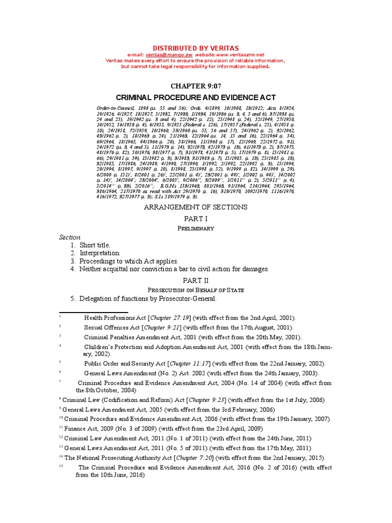 Image Result For Criminal Procedure And Evidence Act Zimlii
