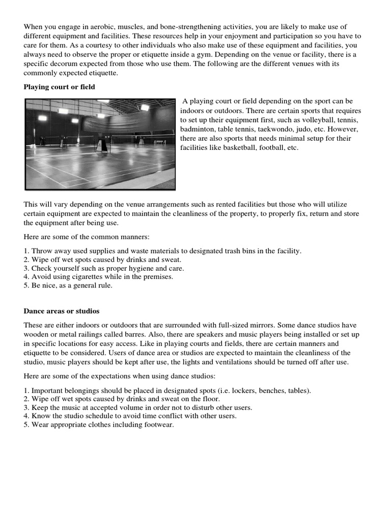 PEH1 Proper Etiquette in Using Equipments and Facilities PDF