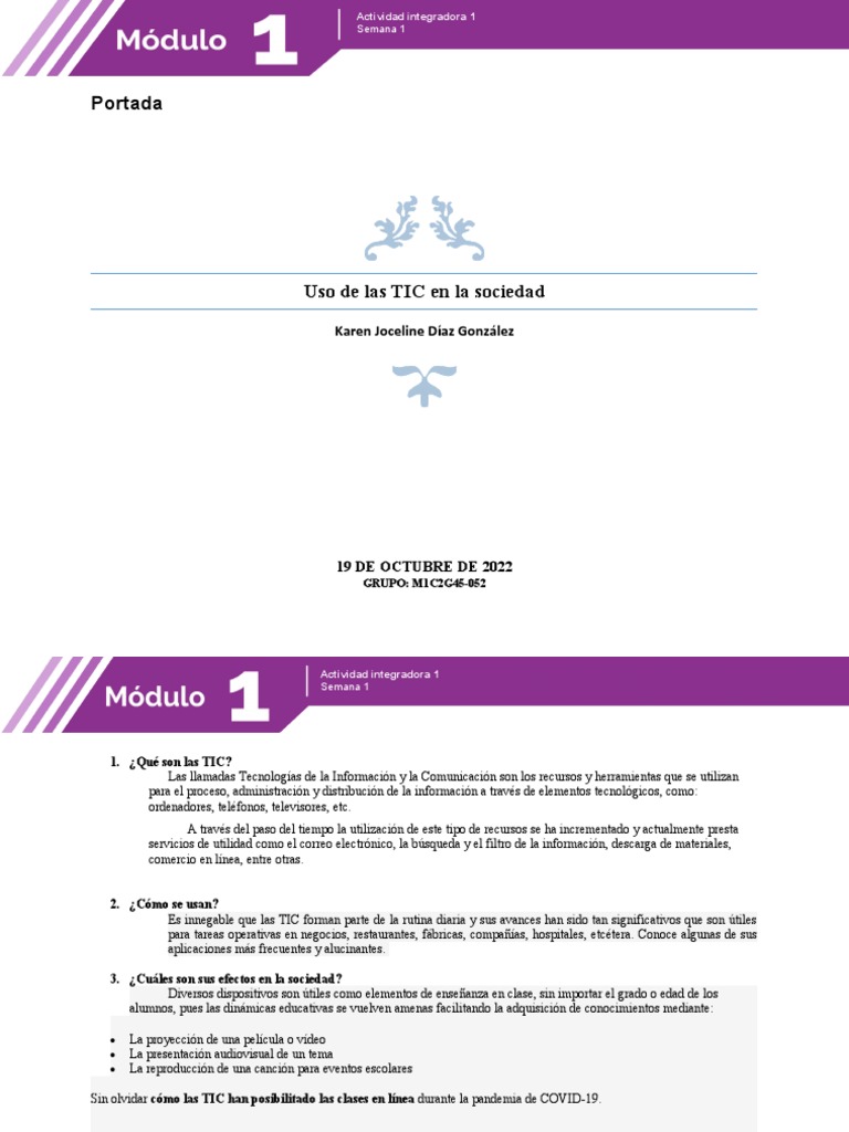 Actividad Integradora 1 Semana 1 | PDF | Tecnología de información y ...