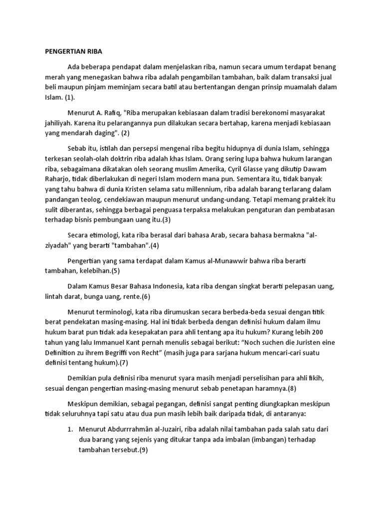 Etimologi dan Pengertian Riba | PDF
