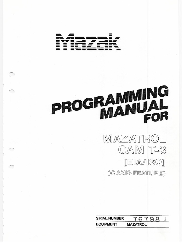 MazakQT10ATC T3 ProgrammingManual EIA-ISO | PDF