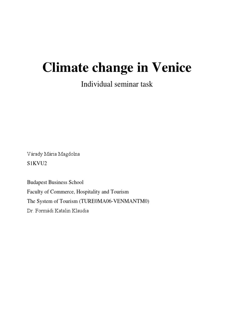 Climate Change Impacts on Venice Tourism | PDF | Venice | Climate Change