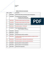 Syllabus Técnicas Comunicación U Concepción