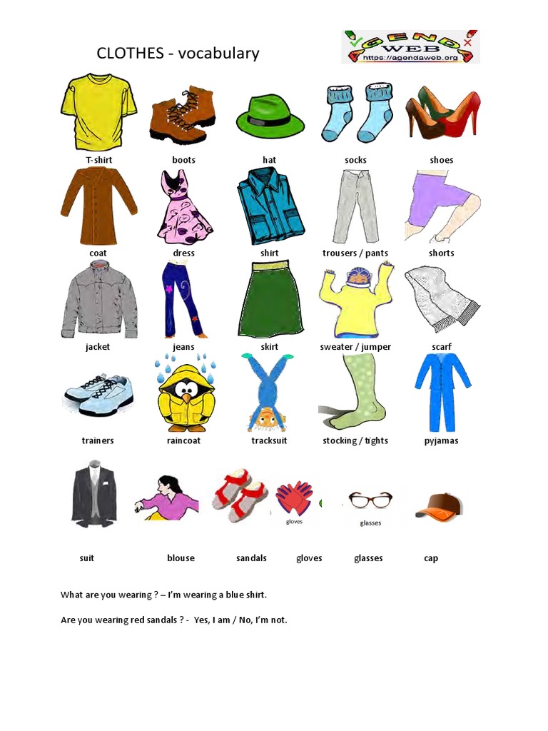 Spring Clothes Vocabulary Guide | PDF