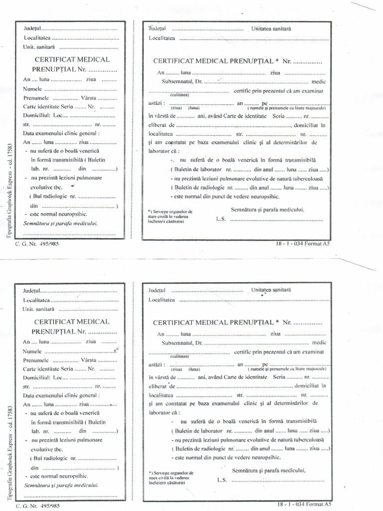 Certificat Prenuptial Tipizat PDF PDF