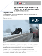 Premières Neiges, Premiers Soucis Autour de Philippeville - Voiture Sur Le Toit, Camion Sur Le Bas-Côté Et Côte de Fran