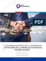 2022 - Ene-Jun Comportamiento de La Inversión Extranjera Directa en Rep. Dom.