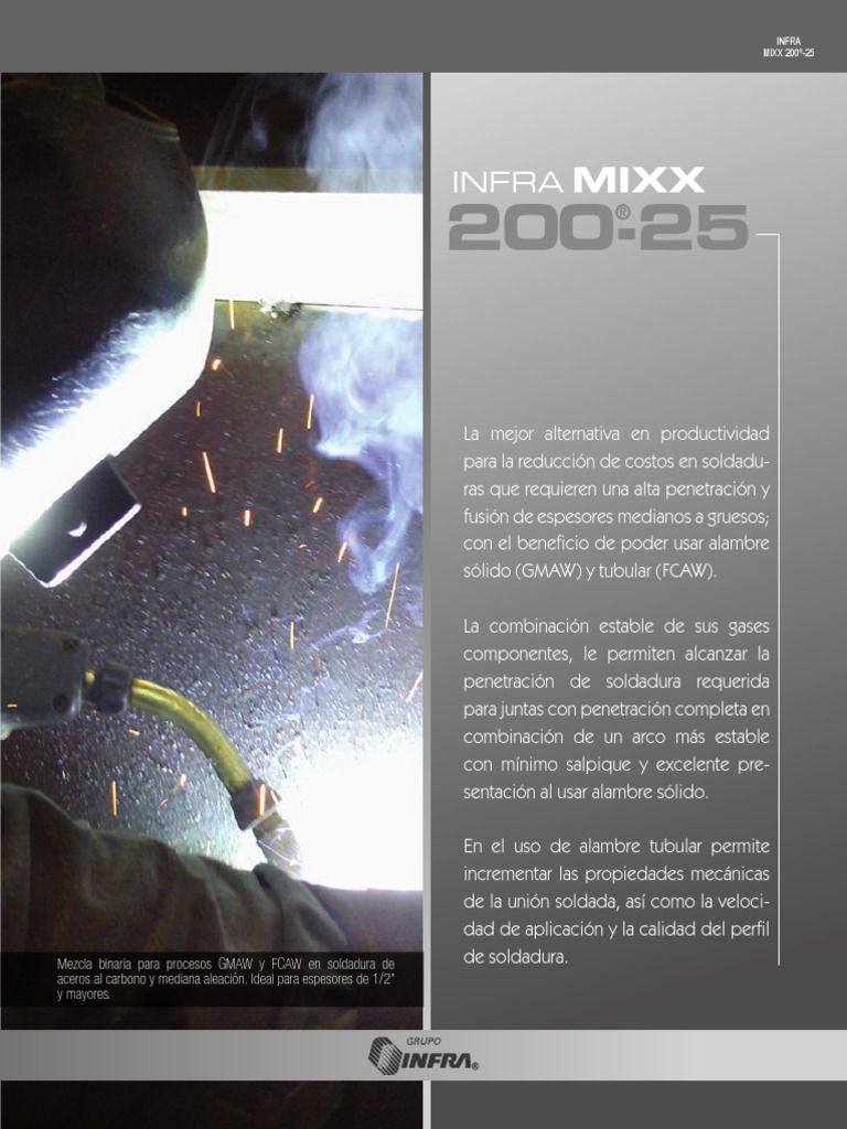 Infra Mixx 200 25 PDF Soldadura Construcción