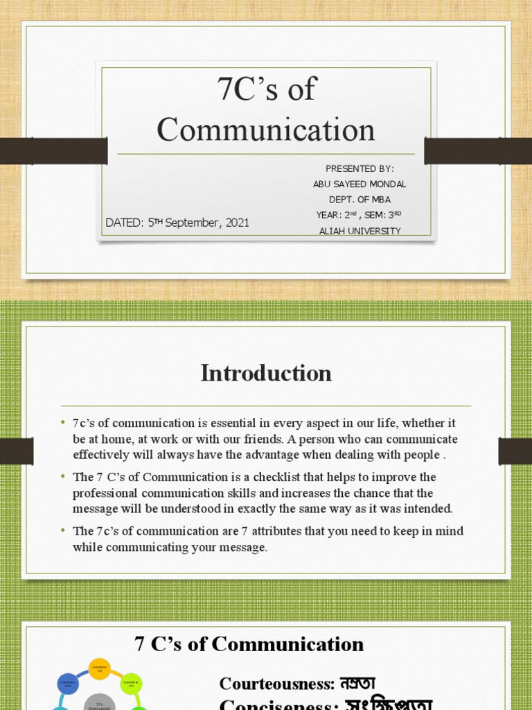 7C's of Communication | PDF | Communication | Information