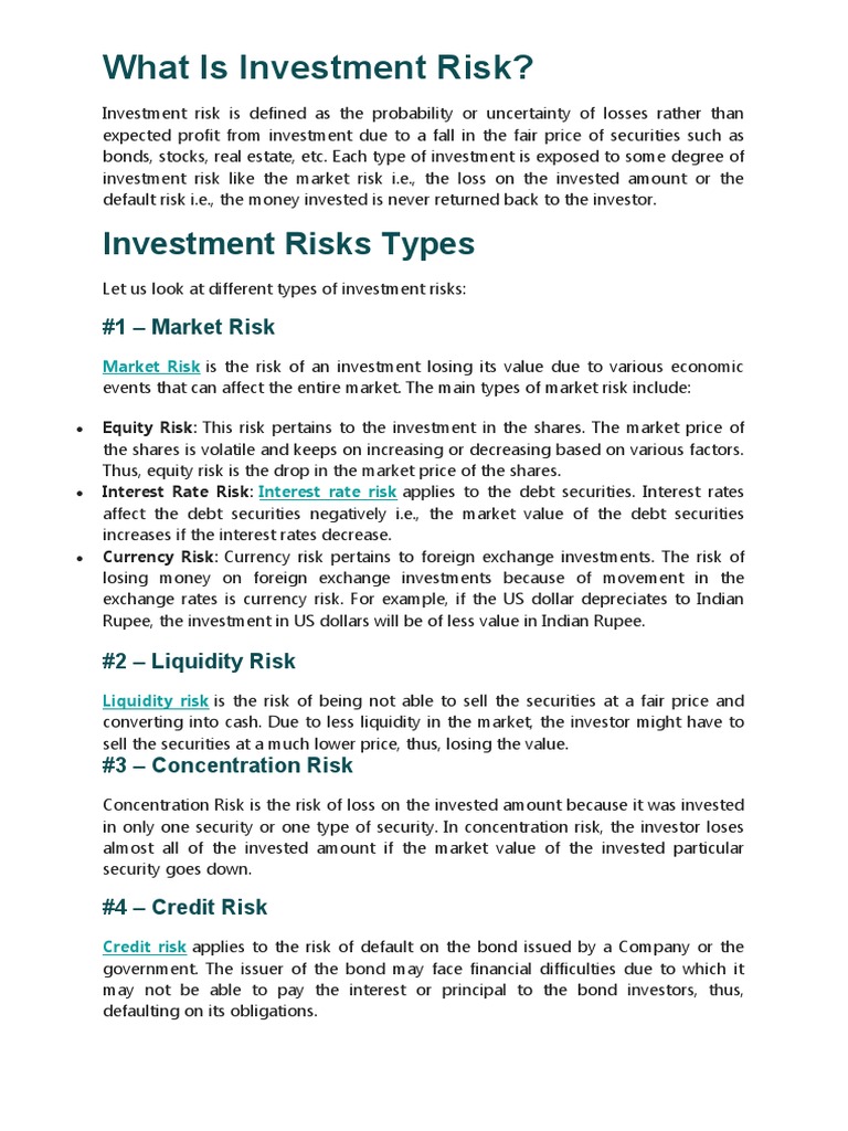 Risk and Investmanagement | PDF | Financial Risk | Investing