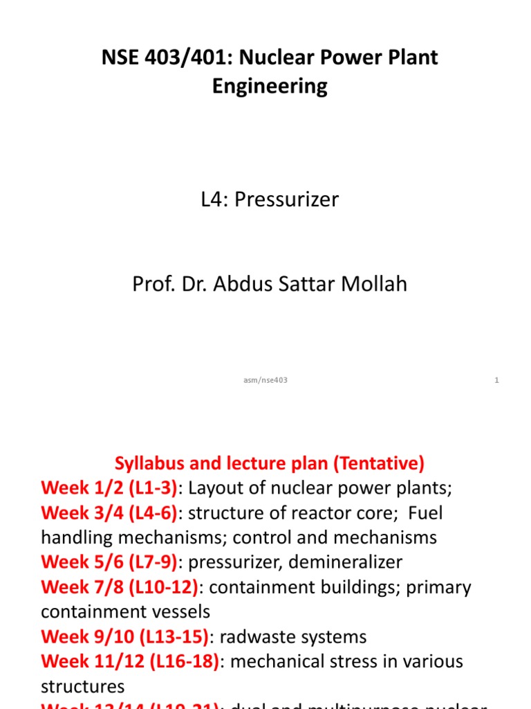 Pressurizer in Nuclear Power Plants | PDF | Pressurized Water Reactor ...