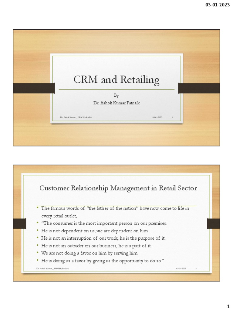 CRM and Retailing | PDF | Retail | Customer Relationship Management