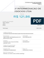 Comprovante de pagamento de boleto no Mercado Pago