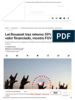 Lei Rouanet Traz Retorno 59 - Maior Que Valor Financiado, Mostra FGV - Exame PDF