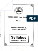Second Year LL.B. - Syllabus Sem 3 & 4